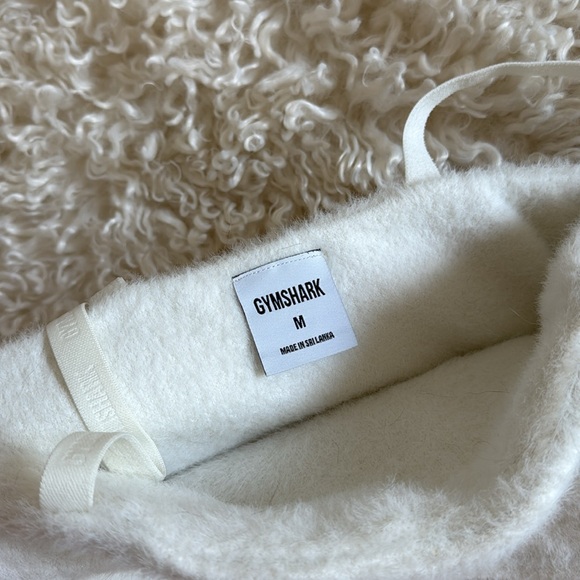 Gymshark White Cream‎ Fuzzy Crop Top X Whitney Simmons M - Picture 9 of 10